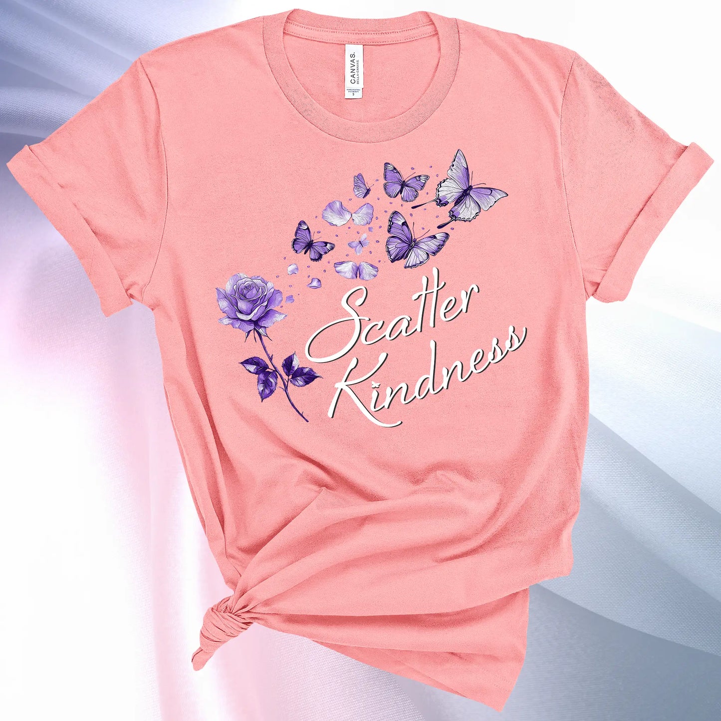 Pink colored Scatter Kindness T-Shirt for women, radiate positive vibes and make your world a little brighter!